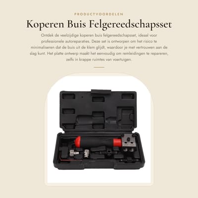 Dailygoods- Felgereedschapsset Professioneel - 3/16 inch/1/4 inch - Inclusief Opbergdoos - Duurzaam Metaal - 4 Accessoires - Platte Ontwerp - Buisklem