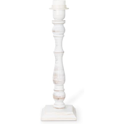 Home Sweet Home - Moderne tafellamp voet Woodi voor lampenkap - Wit - 12/12/38 cm - gemaakt van Hout - geschikt voor E27 LED lichtbron - voor