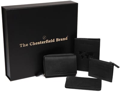 The Chesterfield Brand Leren portemonnee Gift Set Leather Ladie's Black zwart