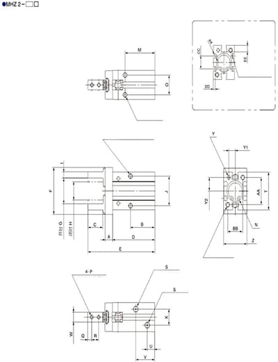 Dailygoods- Pneumatische Vingercilinder - Dubbelwerkend - Hoog Afdichtend Staal - Compacte Structuur - Hoge Precisie - Duurzaam en Corrosiebestendig - Luchtcilinder