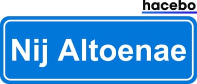 Hacebo - Plaatsnaam Sticker - 29x10 CM - Nij Altoenae sticker - Verkeersborden sticker - grappige cadeaus - Nij Altoenae