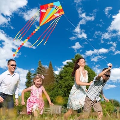Regenboogvlieger voor Kinderen en Volwassenen - Geschikt vanaf 3 Jaar, 64 x 77 cm, Eenvoudig te Vliegen