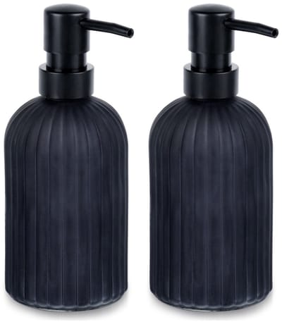Zeepdispenser Glas Zwart 400 ml 2 stuks - Zeeppompje