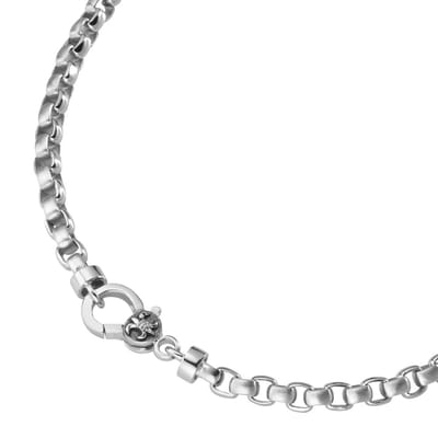 Geborsteld en gerhodineerd sterling zilver heren collier 50cm. lengte, Giorgio Martello.