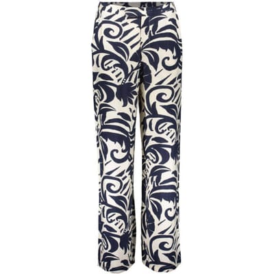 Geisha Pants Naive Flower Navy/off-white Größe: S | Ausgestellte Hosen Outlet | Damen | Blau