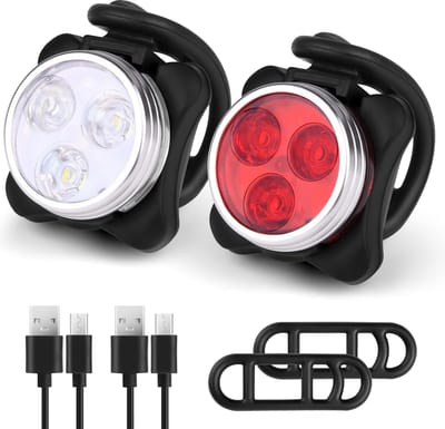 Travel Hobo Fietslampen Set - USB oplaadbare LED fietsverlichting - waterdicht