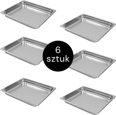 MEGA-M Gastronorm - GN 2/3 Set van 6 stuks - 353x325x40 mm - Roestvrij Staal