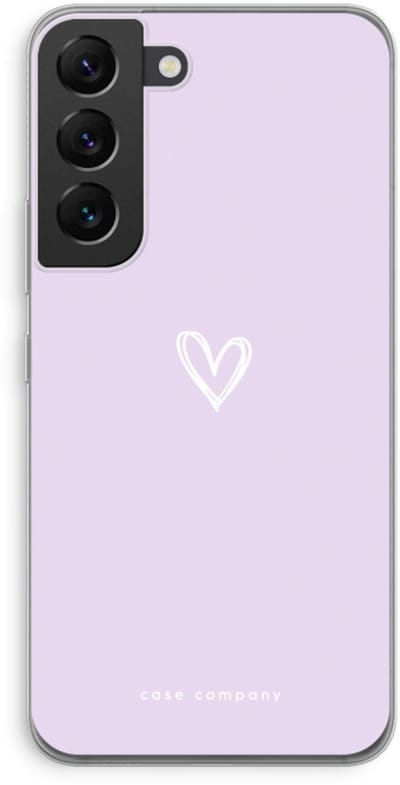Case Company® - Hoesje geschikt voor Samsung Galaxy S22 hoesje - Klein hartje paars - Soft Cover Telefoonhoesje - Bescherming aan alle Kanten en Schermrand