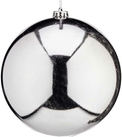 Krist+ Grote decoratie kerstbal - zilver - 20 cm - kunststof - glimmend - kerstversiering