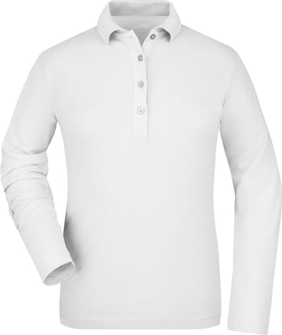 Witte stretch poloshirt voor dames M