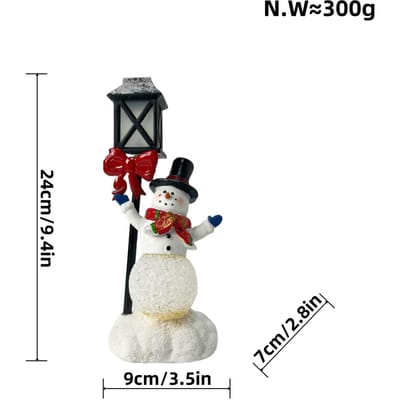 Nieuwe Kerstman Ornamenten Gloeiende Sneeuwpop Hars Ambachten Desktop Kerstsfeer Decoraties