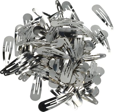 Haarsoires DIY haarspeld klikklak 5 cm – metalen klikklakspeldjes – zilver – set van 100 - Haarclip Speldjes - Makkelijk in Gebruik - Haaraccessoires voor Volwassenen & Kinderen - Onderdelen - Zelf Sieraden & Haaraccessoires Maken