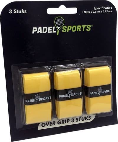 Padel Sports® Padelgrip - Overgrip Padel en Tennis - Geel - 3 stuks