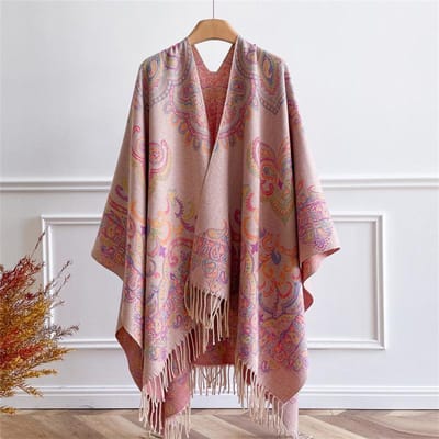 Winter Warm Kasjmier Sjaals Dames Etnisch Paisley Pashmina Sjaal Wikkel Neckerchief Vrouwen Poncho Bufanda Echarpe Ontwerp Sjaal 130x150cm gray