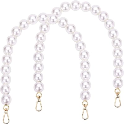 Elegante Schoudertas met Parels en Handvatketting - 40 cm Decoratieve Handtas Schouderriem Set, 2 Stuks voor Dames