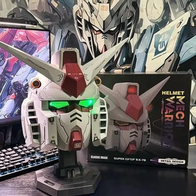 1:1 Schaal RX-78-02 Helm Met Standaard Cyber Stijl Robot Mecha Ontwerp Lichtgewicht Structuur Touch Bediening Verzamelspeelgoed en Cadeau USB gray