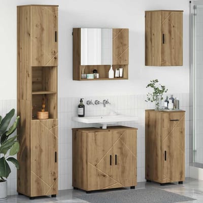vidaXL - Badkamermeubel - Set - 5 - st - Artisanaal - eiken - 61 - x - 35 - x - 64 - cm