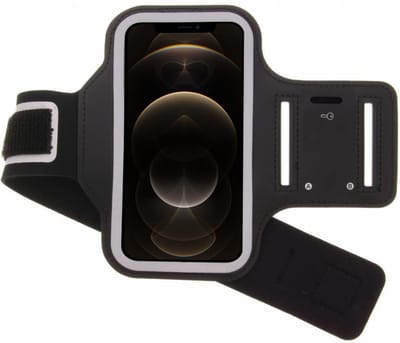 Hoesje Geschikt voor iPhone 12 Pro hardloop armband - Sportband - hoesje - zwart