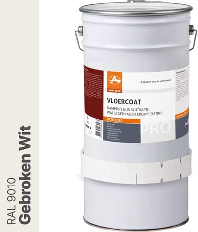 OAF PRO 2K Epoxy Vloercoating CD20 Gebroken wit (RAL 9010) 5 kg - Vloerverf - Slijtvast, naadloos en vloeistofdicht - Eenvoudig Schoon te maken