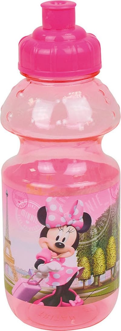 Disney Minnie Mouse drinkfles/drinkbeker/bidon met drinktuitje - roze - kunststof - 350 ml