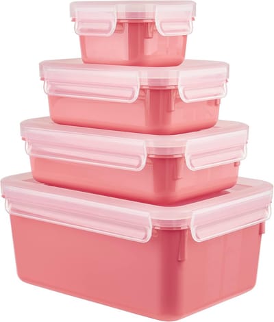 Famanu - Clip & Close kleureditie vershouddozenset, 4-delig, 0,2/0,55/0,8/2,2 l, bpa-vrij, vaatwasser-, magnetron- en vriesbestendig