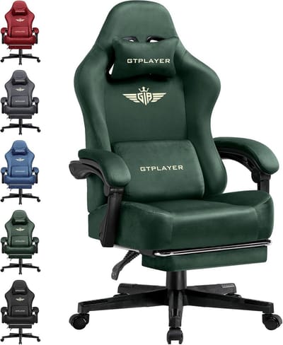 Ergonomische Gamingstoel met Voetensteun - Ademend Stof en 160° Verstelbaar