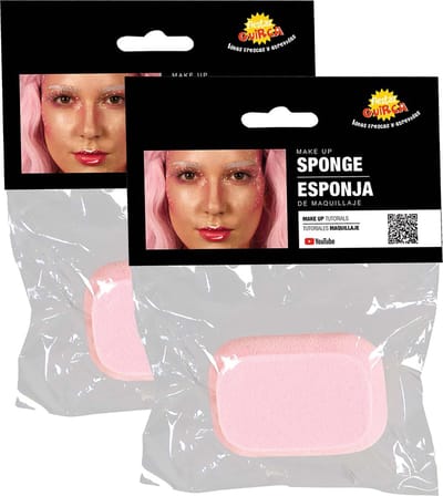 Fiestas Guirca Verkleed make-up schmink sponsje - 2x - kinderen en volwassenen - Halloween/Carnaval