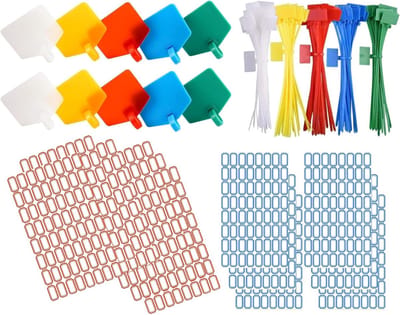 250 Stuks Kleurige Kabelbinders en Labels - Zelfsluitende Nylon Kabelbinders voor Organisatie en Markering