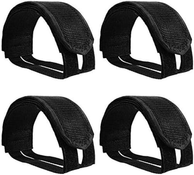 Fietspedaalbanden - Teenriemen Pedaalklemmen - Veilig Fietsen - Duurzame Nylon Constructie - 4 stuks - Zwart