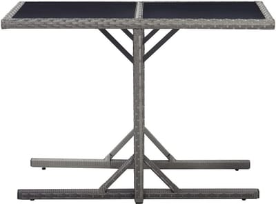 Tuintafel Rotan - Buitentafel Glasplaat - Genieten Buiten - Waterdicht Onderhoudsvriendelijk - 110 x 53 cm - Antraciet