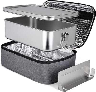 Rogi Broodtrommel - Lunchbox - Brooddoos - Inclusief Koeltas - Bento Box RVS - 2400ML