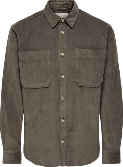 ONLY&SONS - ONSALP RLX 2PKT WASHD CORD LS SHIRT NOOS - Heren - Overhemden