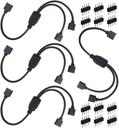 Dailygoody - Splitterkabel Led - 4-polige aansluitset - Zwart - 30 cm
