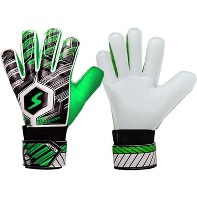 Doelmanhandschoenen Professionele Voetbal Doelmanhandschoenen Verstelbare Maat Voetballer Handschoenen met Vingersave voor Kinderen Jeugd en Volwassenen Praktisch Gebruik 8 white