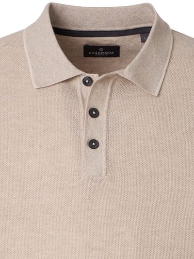 Casa Moda Polo Shirt Comfort Fit Gebreid Beige 126320001-668 - XL