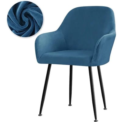 Fluwelen hoge armstoelhoes Elastische eetkamerstoelhoezen Stoffen wasbare kantoor schommelstoelhoezen Woondecoratie stoelhoes 1pc