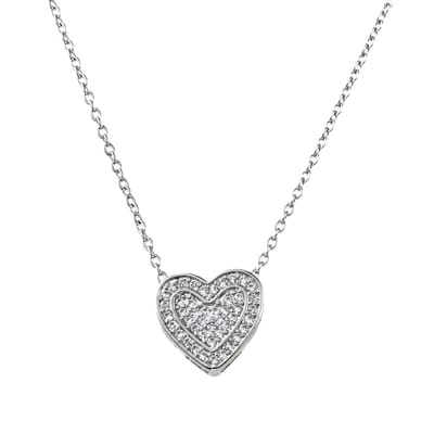 Decopatent - Halsketting Ketting Dames met Hart - Harten Schakelketting Verstelbaar van 40 tot 45 Cm - Nikkelvrij - Kettingen met bedel hanger vrouw - Elegant Cadeau - Zilverkleurig