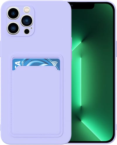 Silicone hoesje met pasjeshouder Geschikt voor iPhone 12 Pro Max - Telefoonhoesje - TPU - Lila