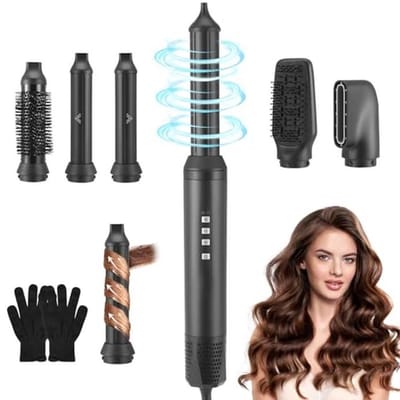 Haarstyler 5-in-1 met 1200 W en 110.000 tpm - Krullen, Gladmaken, Föhnen en Volumeverhooging
