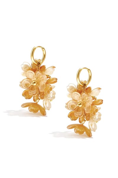 Bijoutheek Oorhangers Zomer Bloemen Tros Khaki