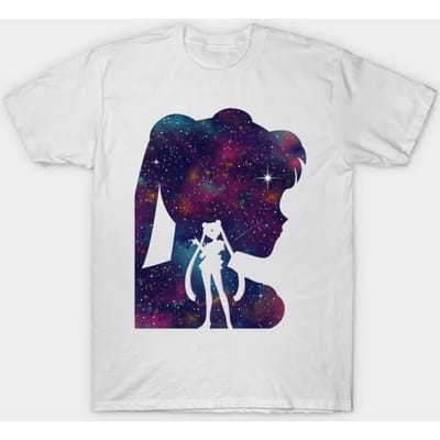 T-shirt Femme Au Nom de la Lune Imprimé Harajuku T-shirt Kawaii Été Manches Courtes T-shirt Femme Haut 4XL blanc