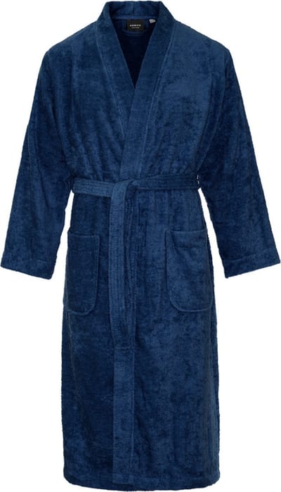 Kimono badstof katoen – lang model – unisex – badjas dames – badjas heren – 100% katoen - sauna – donker blauw – S/M