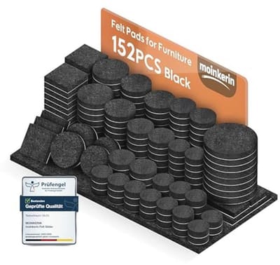 Vilt Meubelpads voor Houten Vloeren - 152 Stuks Antikras en Geluiddempende Vloerbeschermers