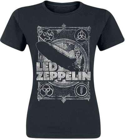 Led Zeppelin - Vintage Print LZ1 Dames Tshirt - 2XL - Zwart