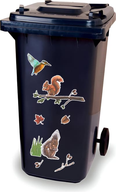 Stickervel - Eekhoorn - raamsticker - kliko sticker - container sticker - afvalbak stickers - vuilnisbak - CoverArt