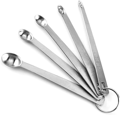 Famanu - Maatlepelset roestvrij staal 5 stuks compact voor koken en bakken
