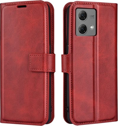 Coverup Hoesje - Geschikt voor Motorola Moto G84 Hoesje - Coverup Deluxe Book Case - Rood