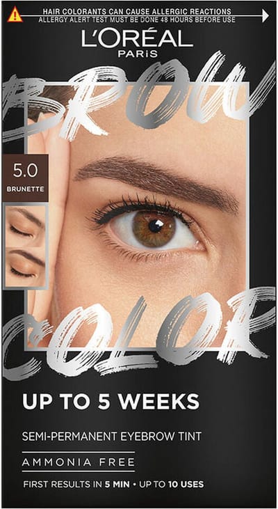 Wenkbrauwtint L'Oreal Make Up BROW COLOR Nº 5.0 Brunette Semi-permanent 4 Onderdelen