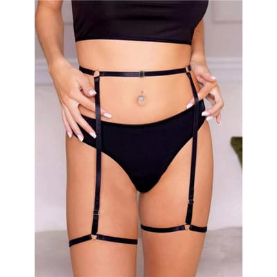 2 Stuks Modieuze En Sexy Zwarte Elastische Band Verstelbare Pure Verlangens Beenring Voet Decoratie Riem Leuke Volwassen Accessoires brown