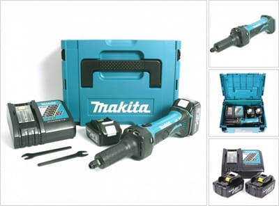 Makita DGD 800 RFJ accu-rechte slijper 18 V + 2x 3,0 Ah accu + oplader + Makpac